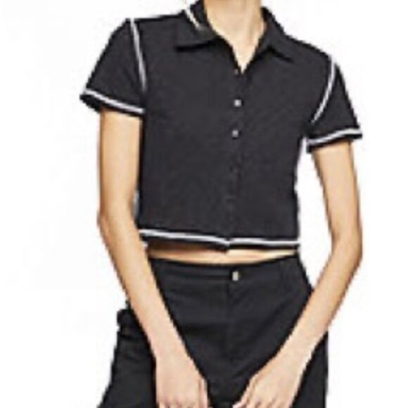 NEW! Forever 21 Button Down Shirt Collared Juniors XL Cotton Short Sleeve - Picture 8 of 12